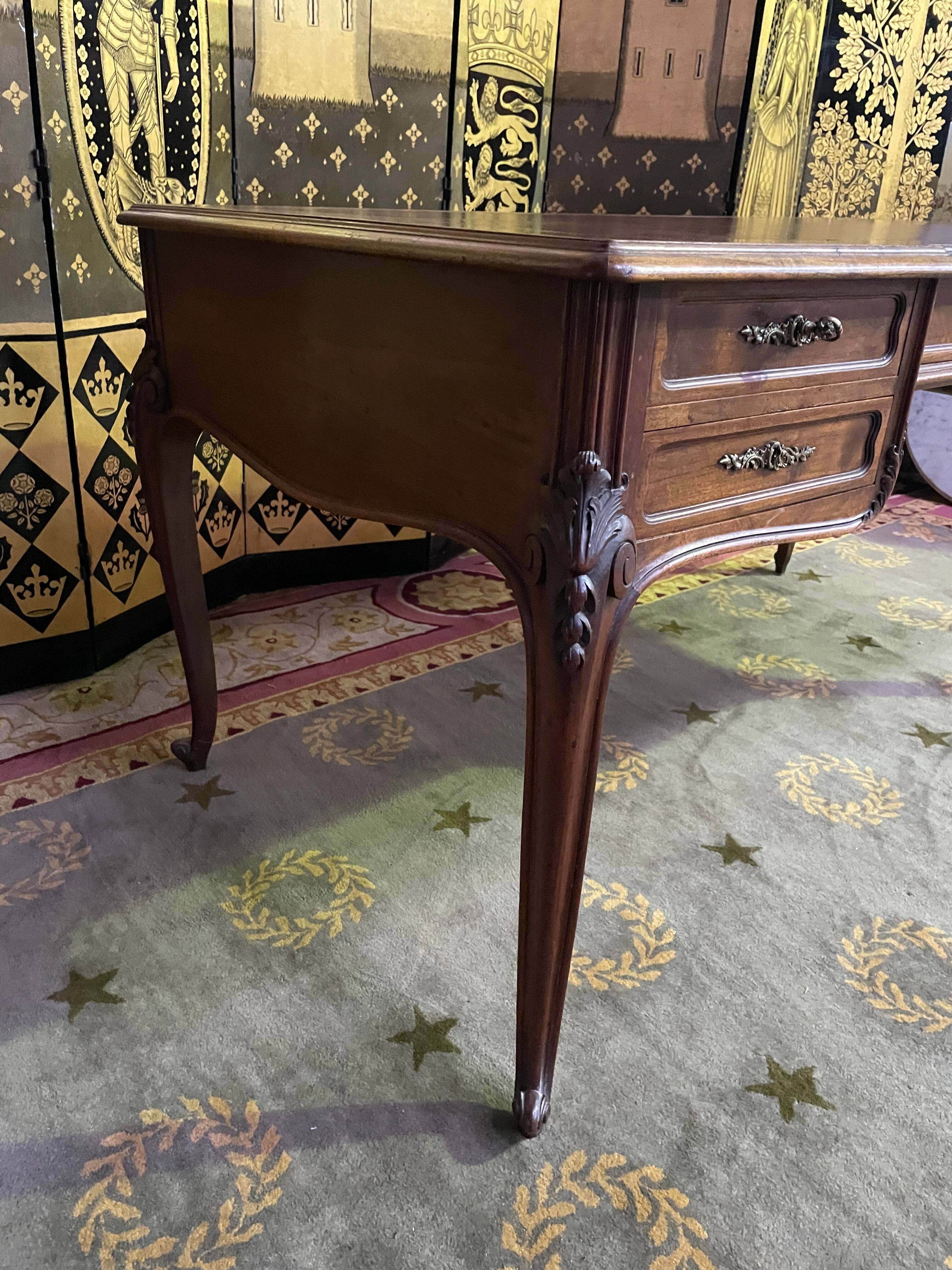 Louis XV walnut style flat desk
