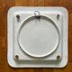 Trinket bowl white enamelled ceramic pocket with decorations of two rooster facing each other