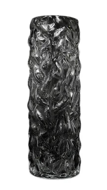 Pieniek vase, grey glass, Huta Hortensja, Poland, 1970s