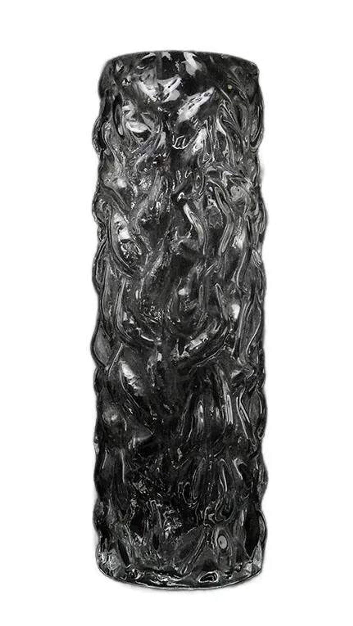 Pieniek vase, grey glass, Huta Hortensja, Poland, 1970s