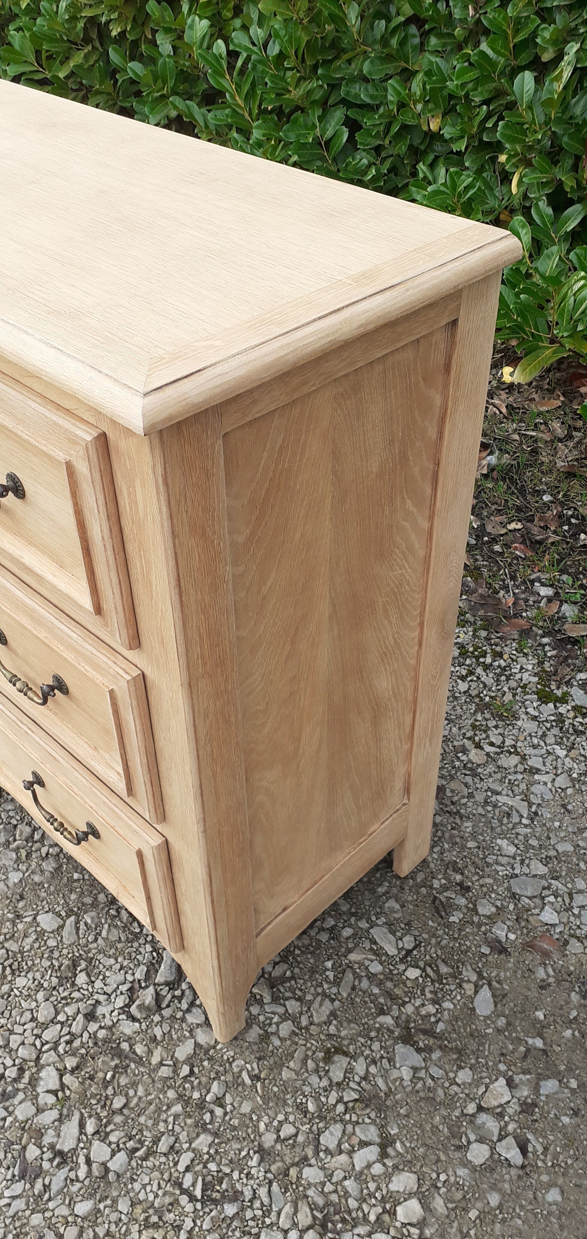 Chest of drawers 3 drawers solid oak raw wood