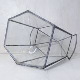 Glass terrarium mini cactus greenhouse in glass and metal