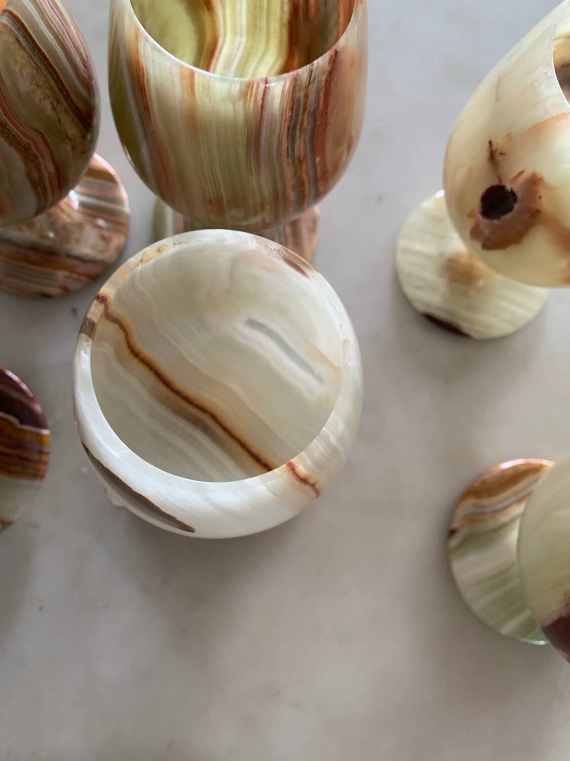 Vintage Onyx Glass Lot Circa 1970