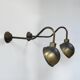 Pair of XL patinated brass wall lights, France, 1970.