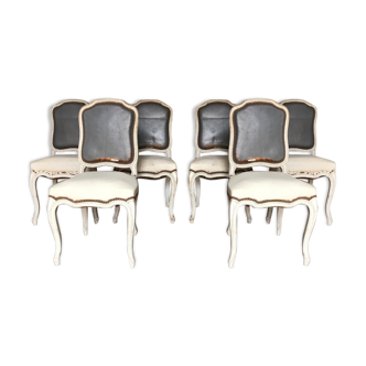 Suite of six chairs style Louis XV