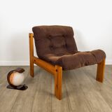 Scandinavian driver armchair in pine 70s