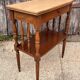 Pair of bedside tables or double-top wooden turned side tables Sty