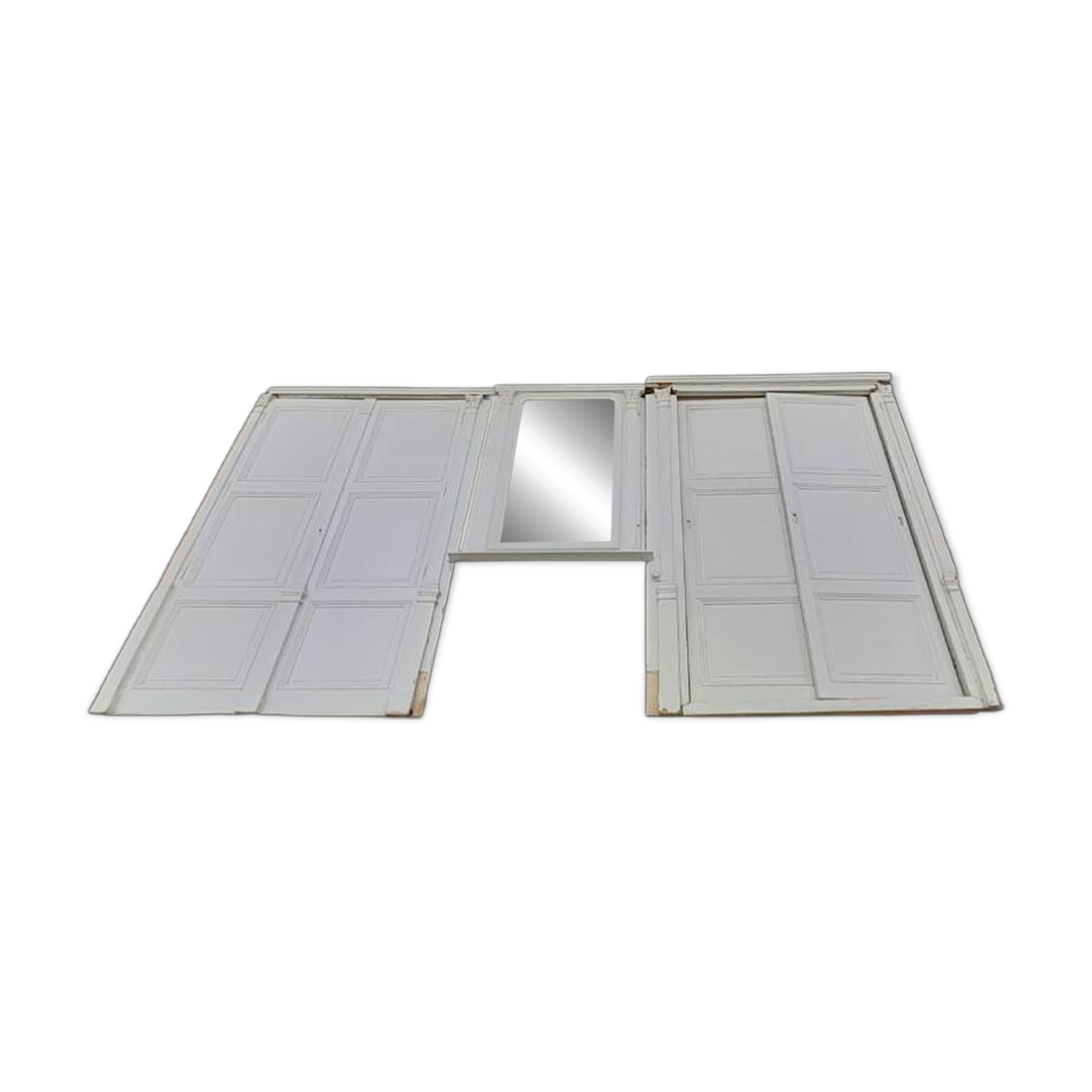 19th century woodwork 2x2 Louis Philippe mirror doors H2.46m L4.5m