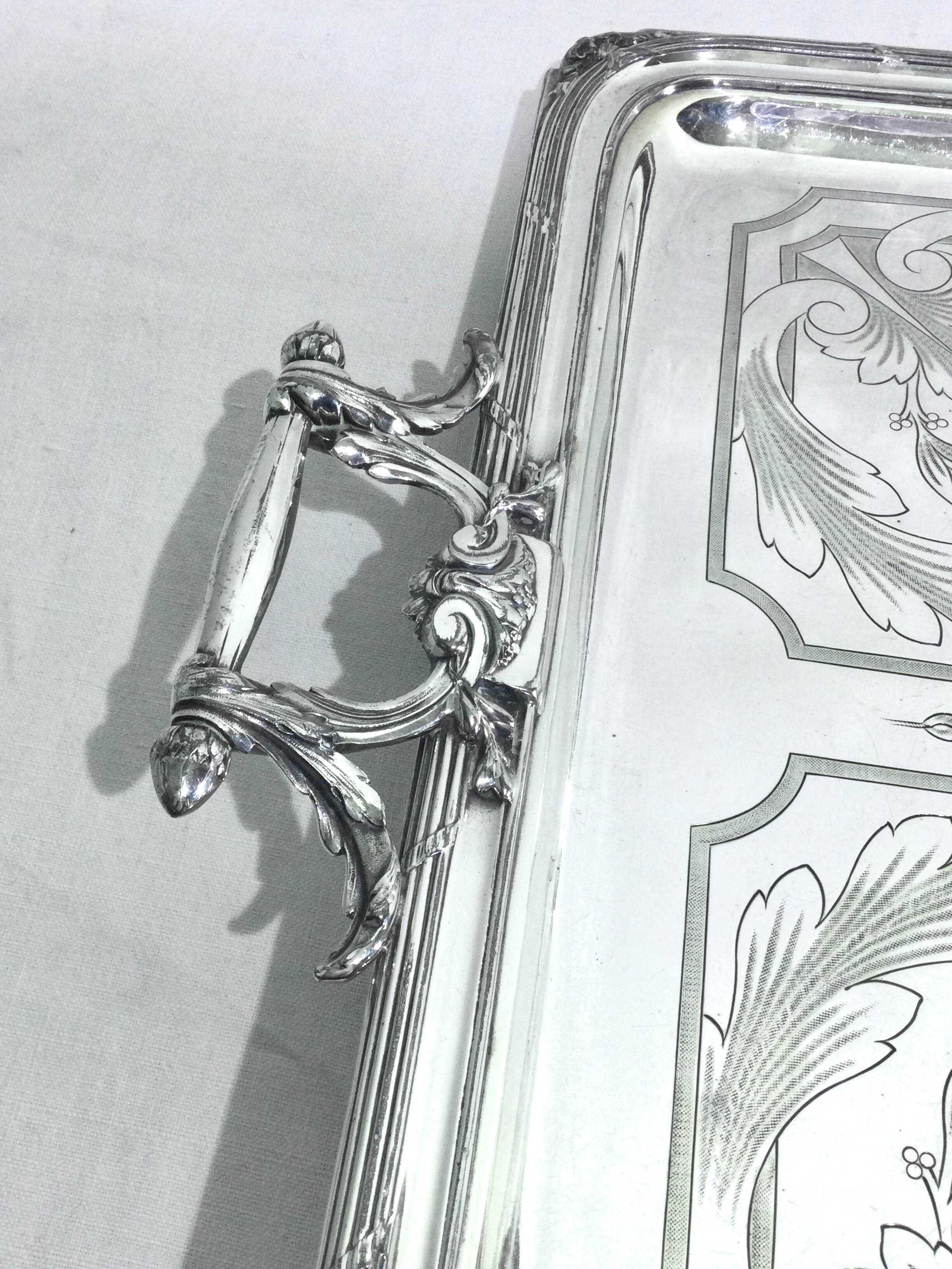 Gallia - Silver metal serving tray