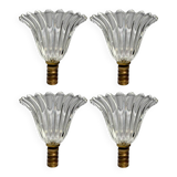 Murano Glass Wall Lamps attributed to Ercole Barovier, Italy, 1940s, Set of 4