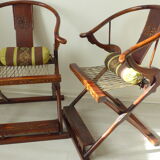 2 fauteuils pliants chinois Ming Impérial