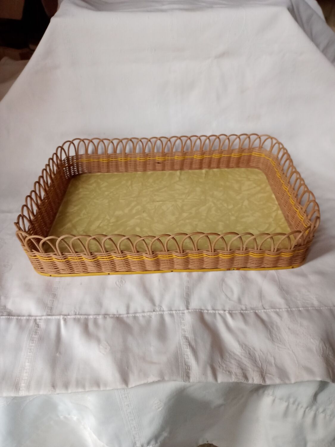 Vintage wicker tray