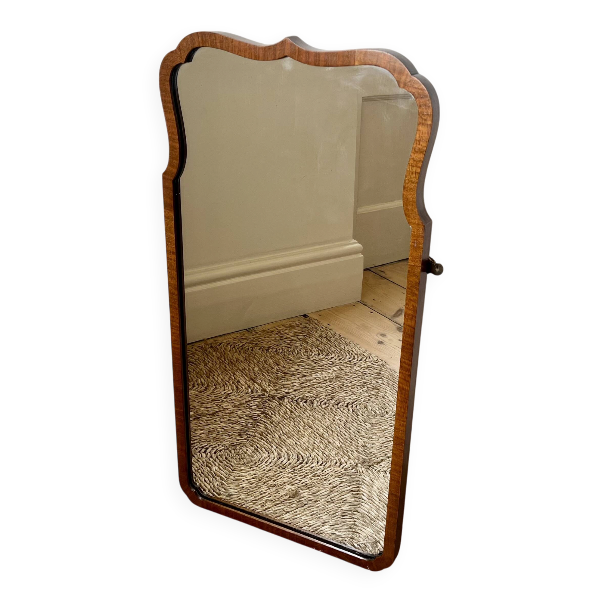 Antique scallop edged wall mirror c.1920-30s