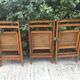 3 wood folding chairs and vintage canning