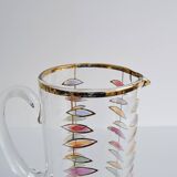 Vintage glass jug, Bohemia Glass, 1960's.