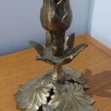 Art nouveau bronze candle holder