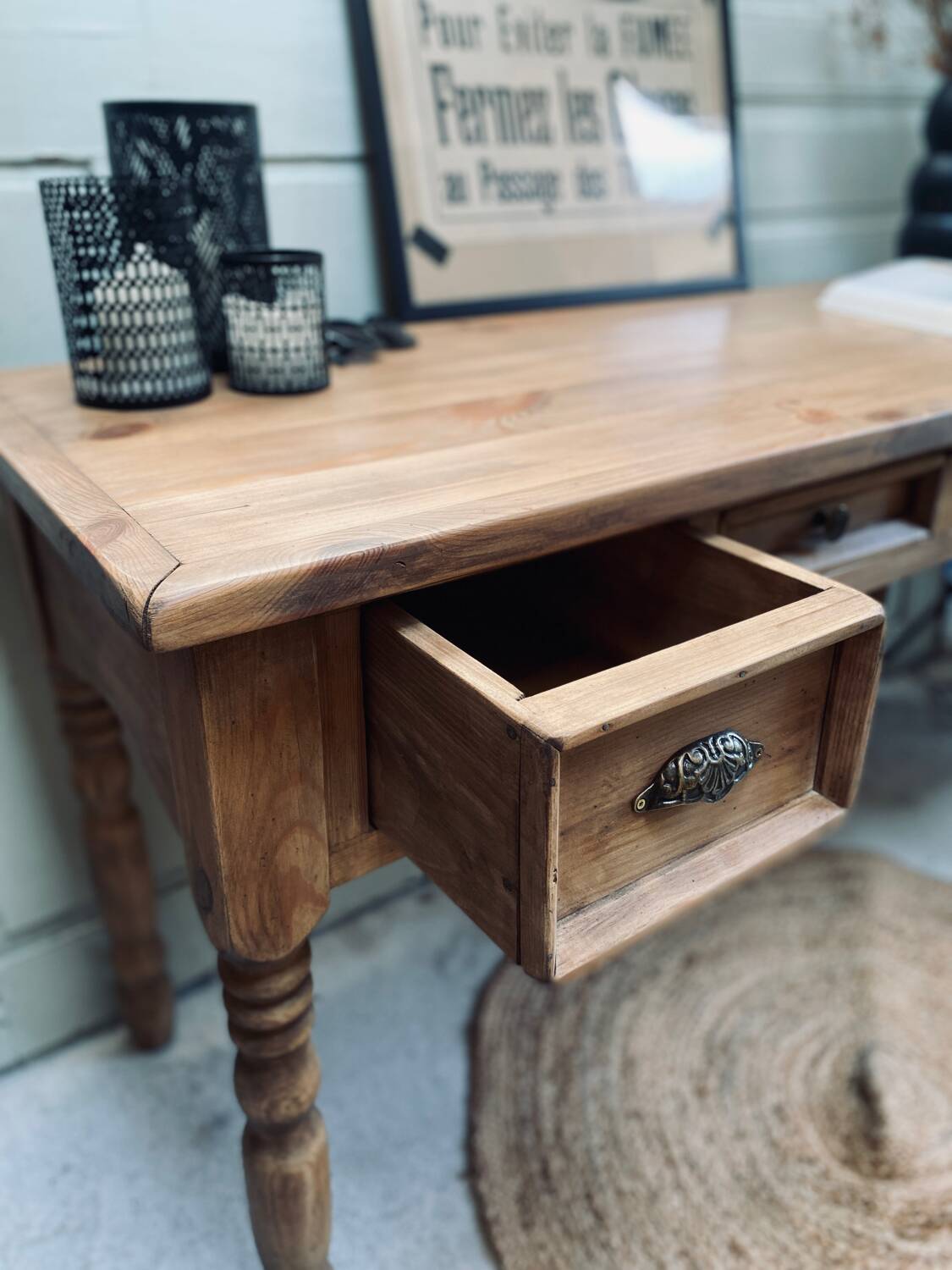 Old desk - natural patina - authentic charm