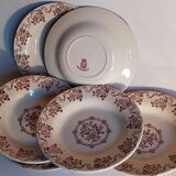 Six antique plates opaque porcelain from GIEN, service "Osborne"