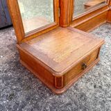 Coiffeuse en bois et miroir triptyque