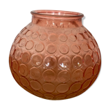 Pink round ball vase in glass