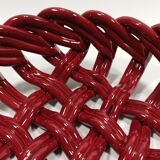 Vallauris woven fruit cup like ochre red basket