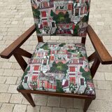 Paire de fauteuil bridge vintage compas