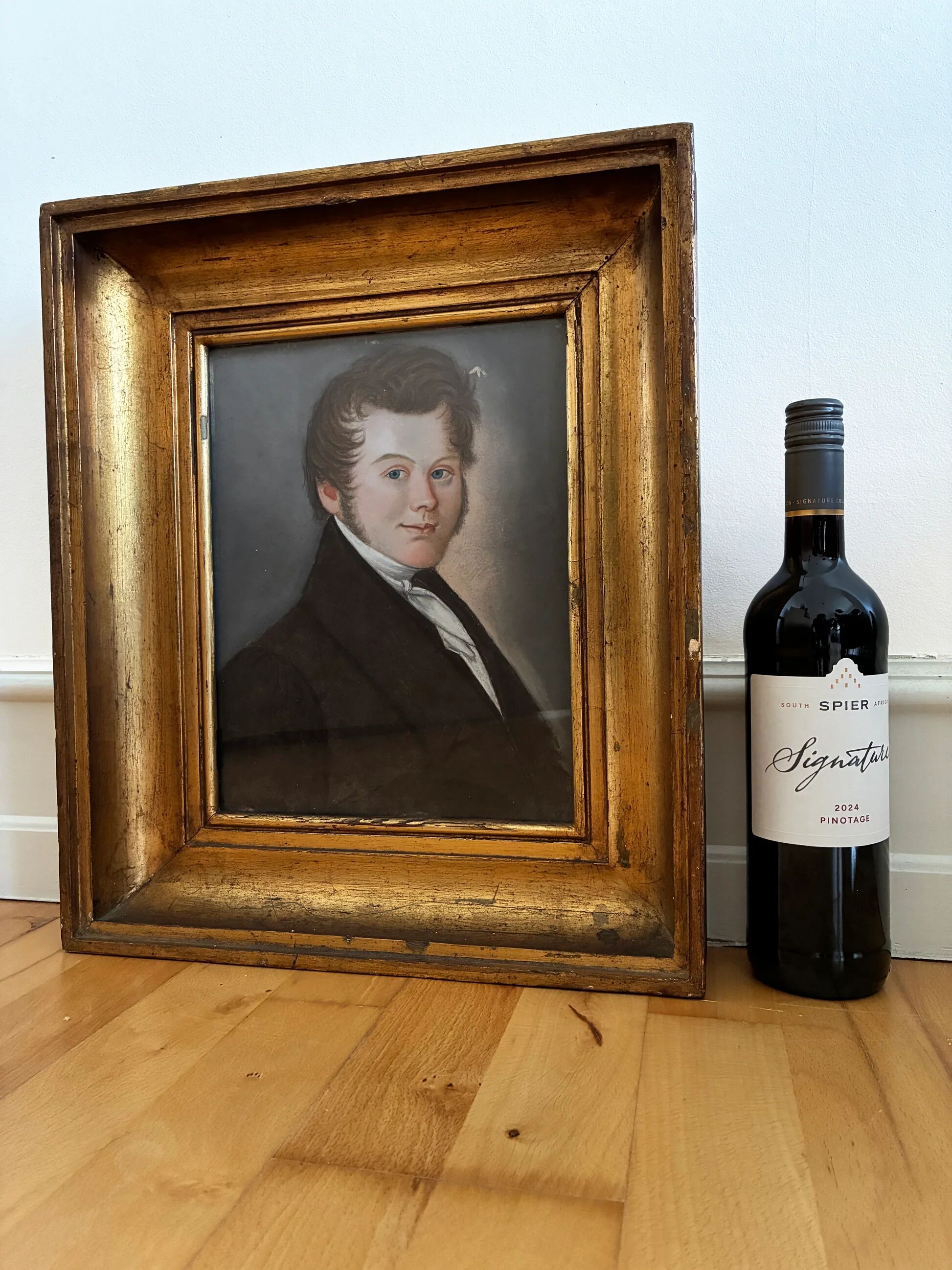 Portrait ancien au pastel d'un gentleman, vers 1830