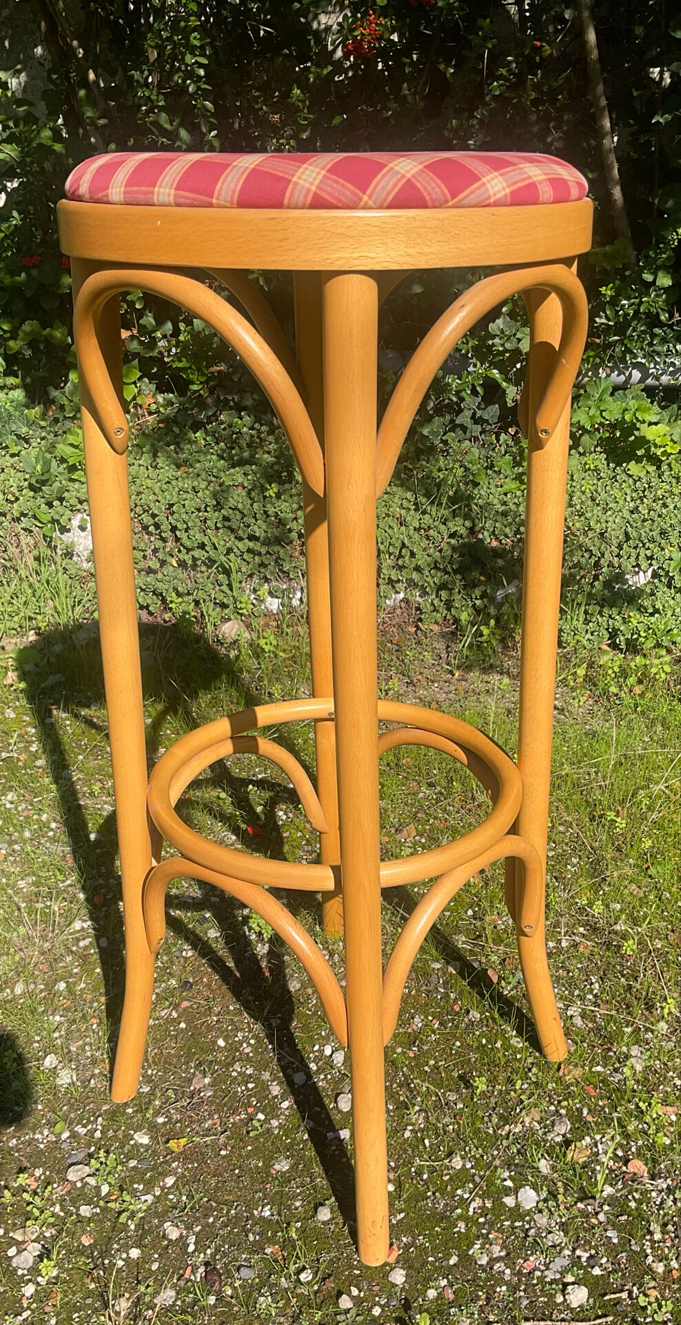 Vintage rattan bar stool from the 70s.