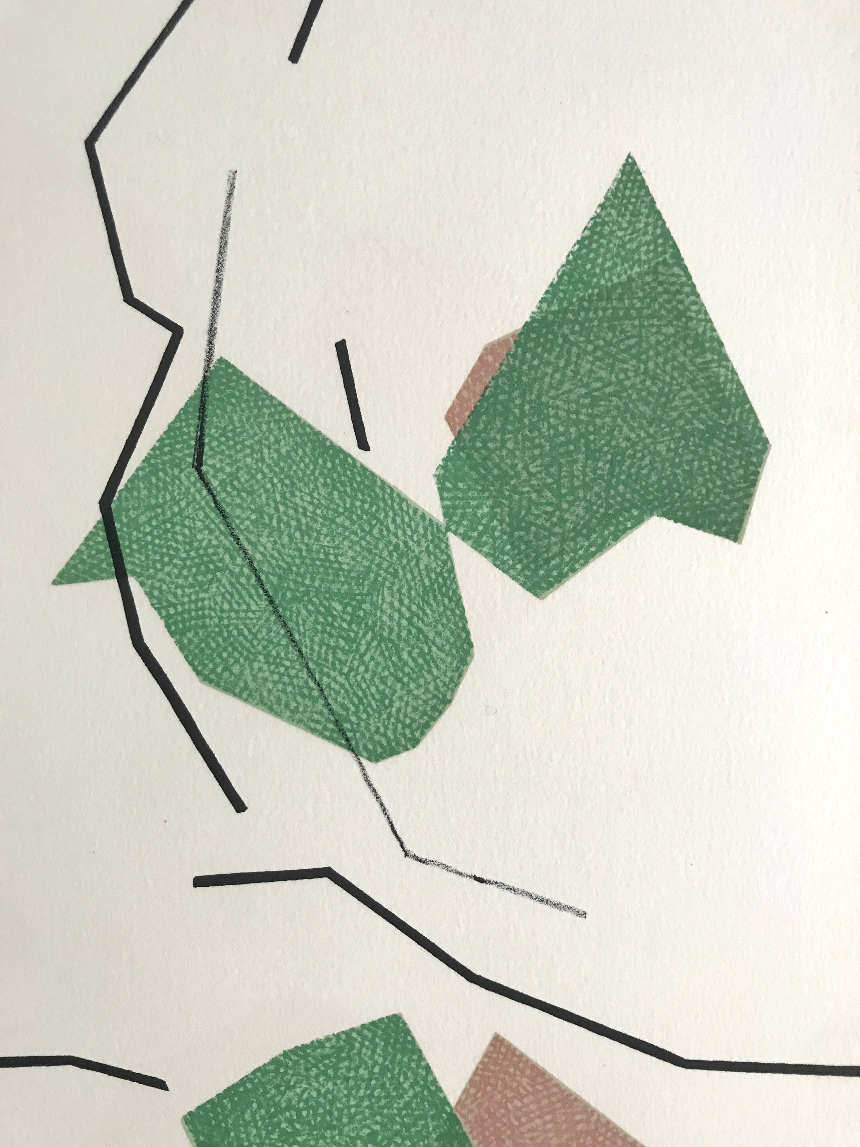 André beaudin, untitled, 1970. original lithograph signed in pencil