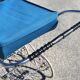 Vintage Landau Aubert duck blue velvet - 70s