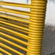 6 yellow and stackable armchairs, scoubidou by Dupré Perrin