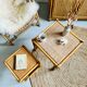 Tables gigognes bambou rotin osier - 1950/60