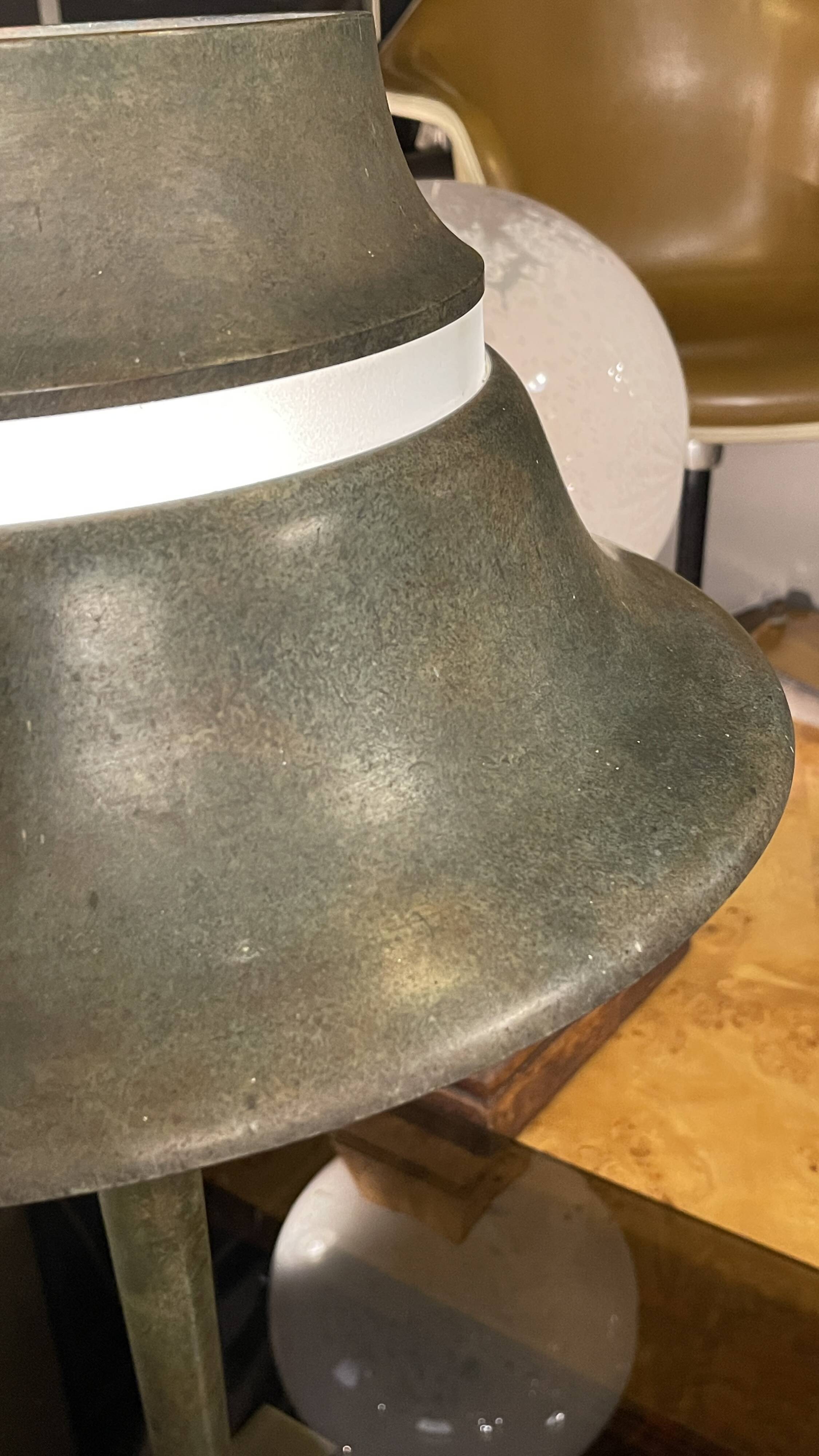 Art deco table lamp, jean perzel (73cm) no. 516 bronze opaline glass 1936