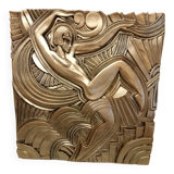 Large Art Deco bas-relief dancer "Folies bergère" after Maurice Picaud