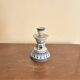 Vintage Russian Blue Ceramic Candle Holder Gjel Handmade