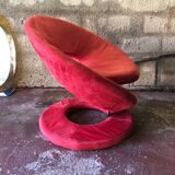 Jaymar Sculptural Post Modern Armchair with Red Spiral Ribbon, 1980s