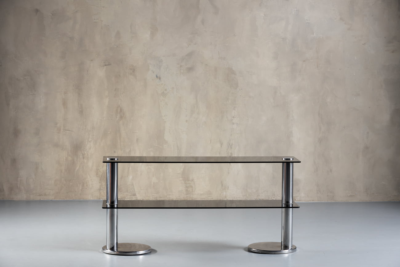 Smoked glass and aluminium sideboard, Italy, 1970s