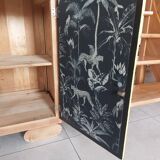 Mado buffet in wood, marble and copper, restored