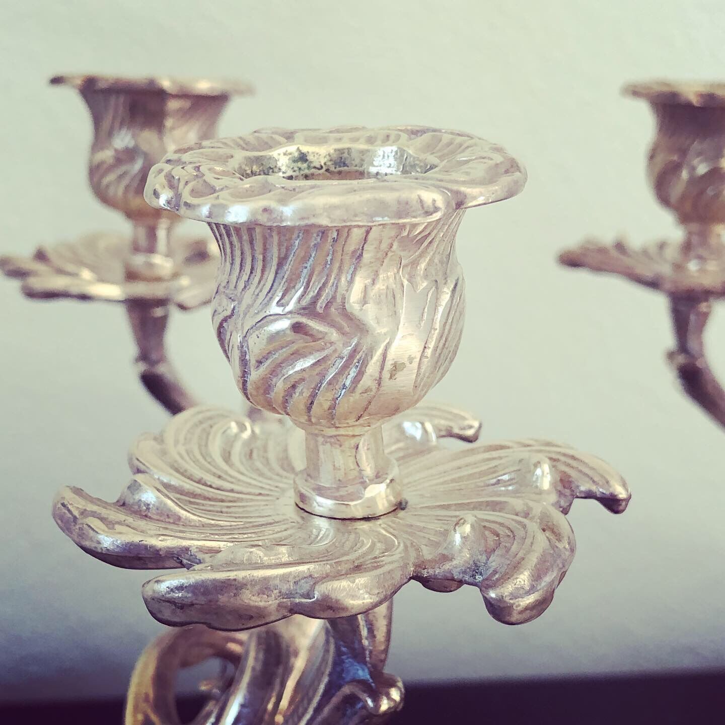 Pair of antique chandeliers in solid brass