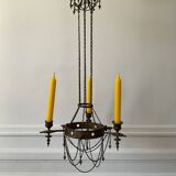 19th century neo-gothic chandelier in gilded bronze