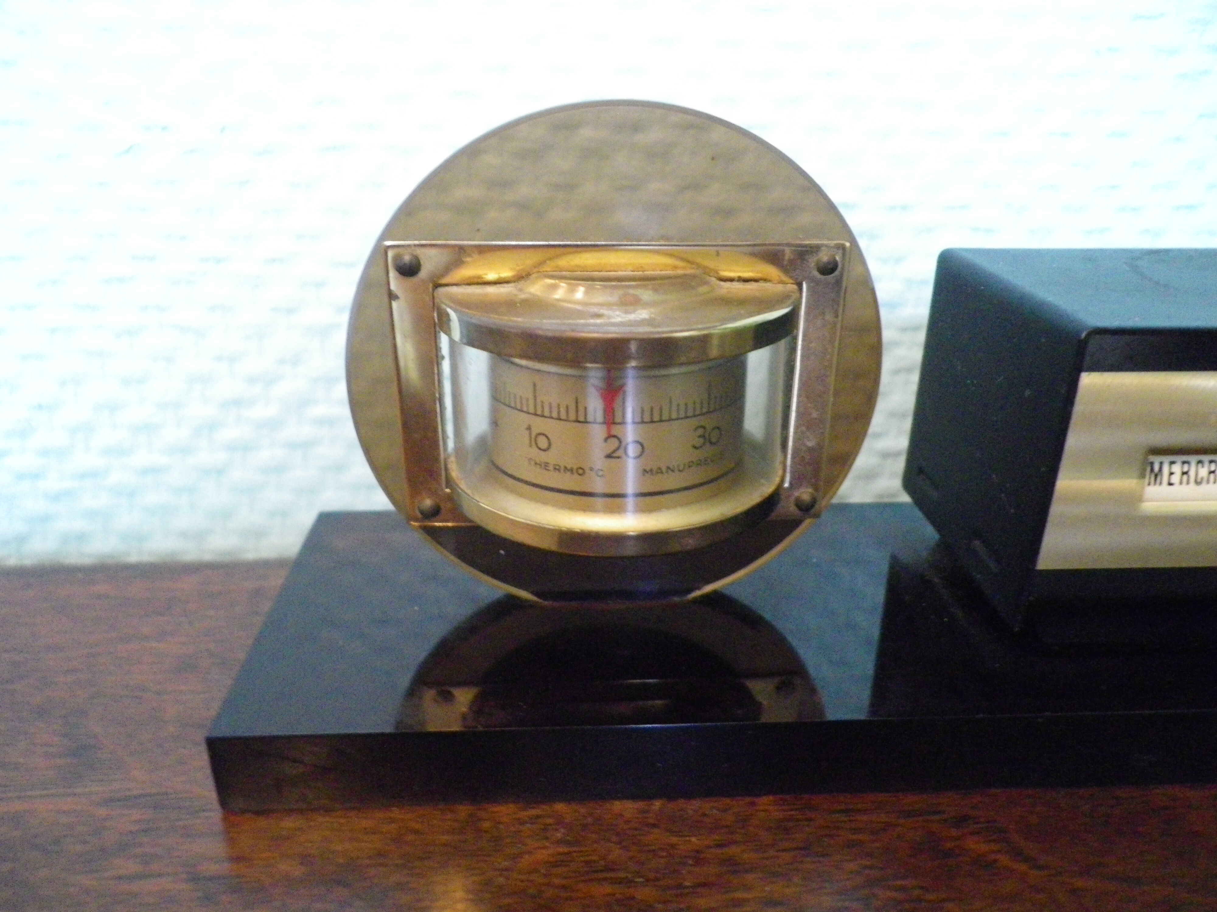 Perpetual Office Calendar with Thermometer - Mallat France - 70s