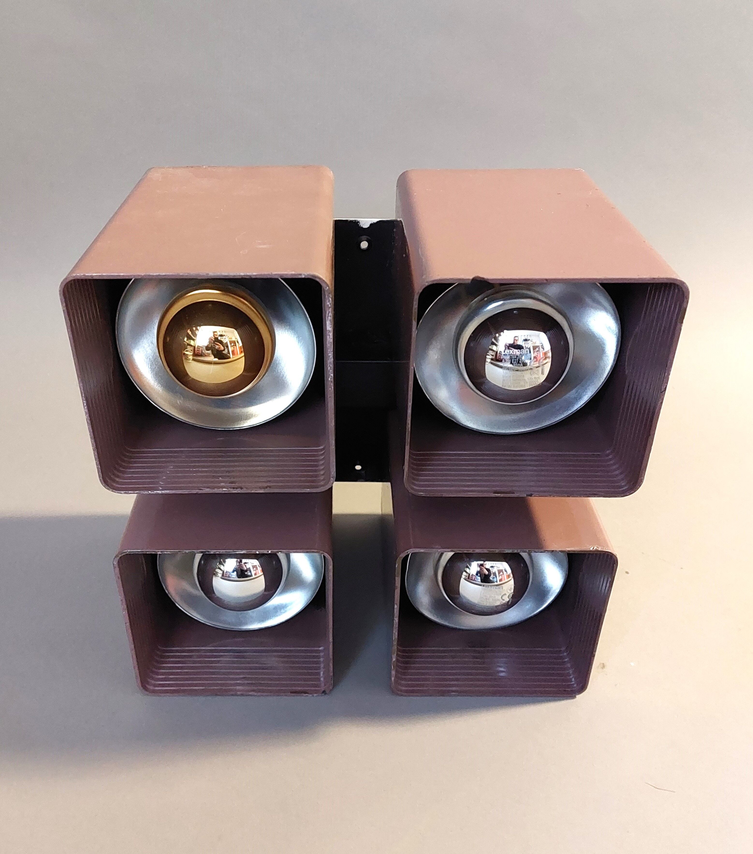 Ceiling lamp raak amsterdam model viervoud vintage, 1970