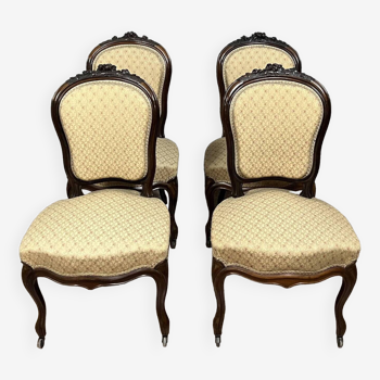 Série de 4 chaises époque Napoléon III en acajou vers 1850