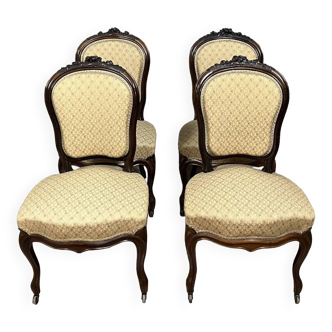 Series of 4 Napoleon III period chairs in mahogany circa 1850