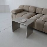 Minimalist brushed aluminum side table
