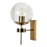 1970s wall lamp / sconce from Kamenicky Senov in handblown glass and brass