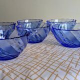 Set of 6 vintage blue bowls by Duralex