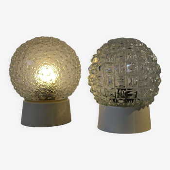 Pair of glass ceiling lamp