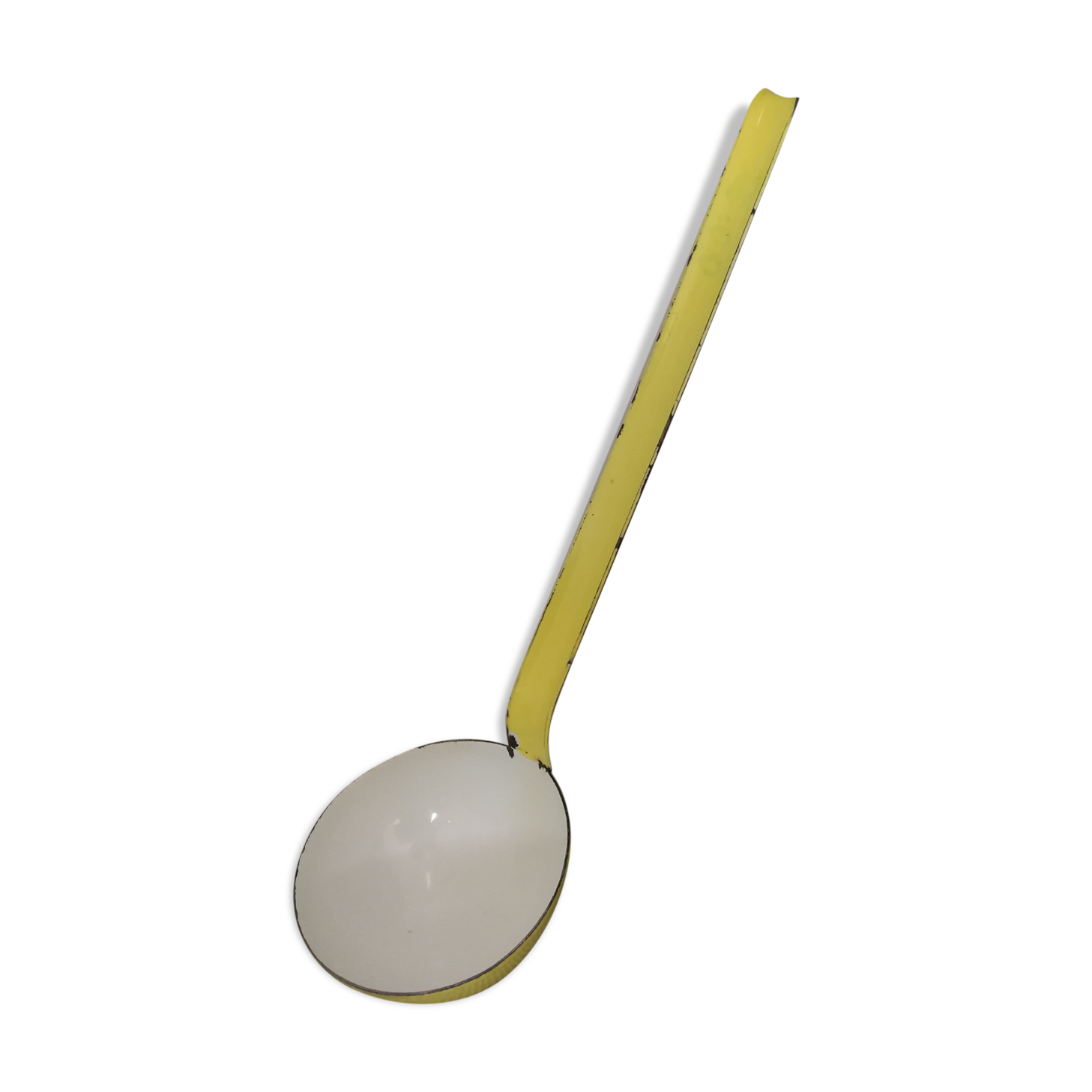 Vintage yellow enamelled ladle