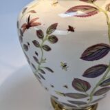 French hand painted ceramic vase lamp, 1970s